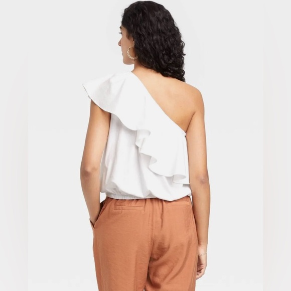 A New Day One Shoulder Ruffle Tank, size L - Picture 3 of 9